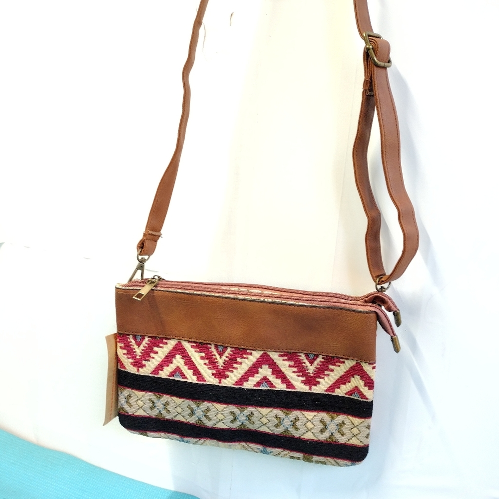 Canyon Sky Crossbody Bag Southwestern Pattern Boho Aztec Tapestry Bag - Small